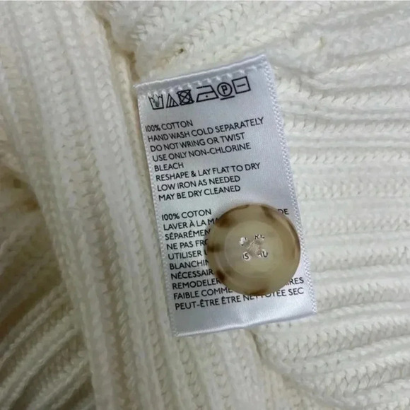 Anthropologie Knit Sweater Tank Top Sz XS Button Front Flutter Sleeve Ivory - Picture 10 of 10